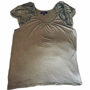 Lane Bryant 14/16 Olive Green Tank Top Lace Detail